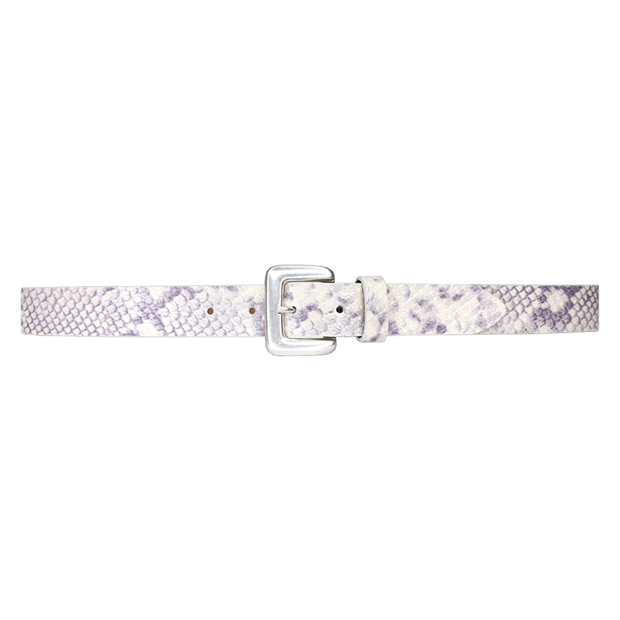 Lavender Belt - Snake Print Ivory Silver - Streets Ahead