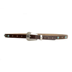 Bradley Belt - Turquoise Silver Brown Studded - Streets Ahead