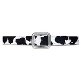 James Belt - Cow Print Hair -On Black Silver - Streets Ahead