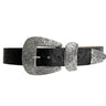 Braun Belt in tooled Italian leather with engraved antique silver buckle set, Streets Ahead