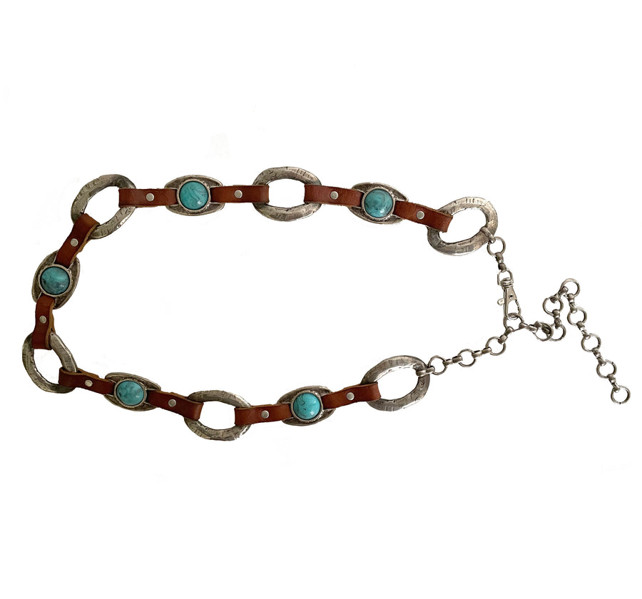 Iris Belt - Silver Rings Turquoise - Streets Ahead