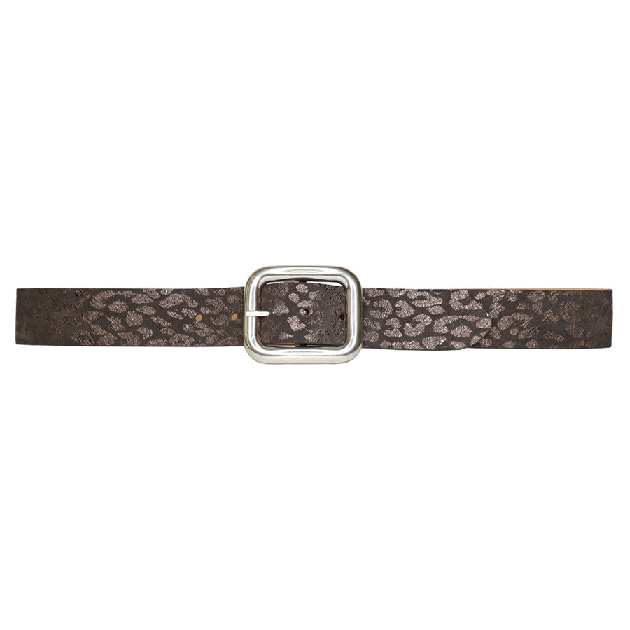 Yona Belt - Grey Shimmer Leopard-Print - Street Ahead