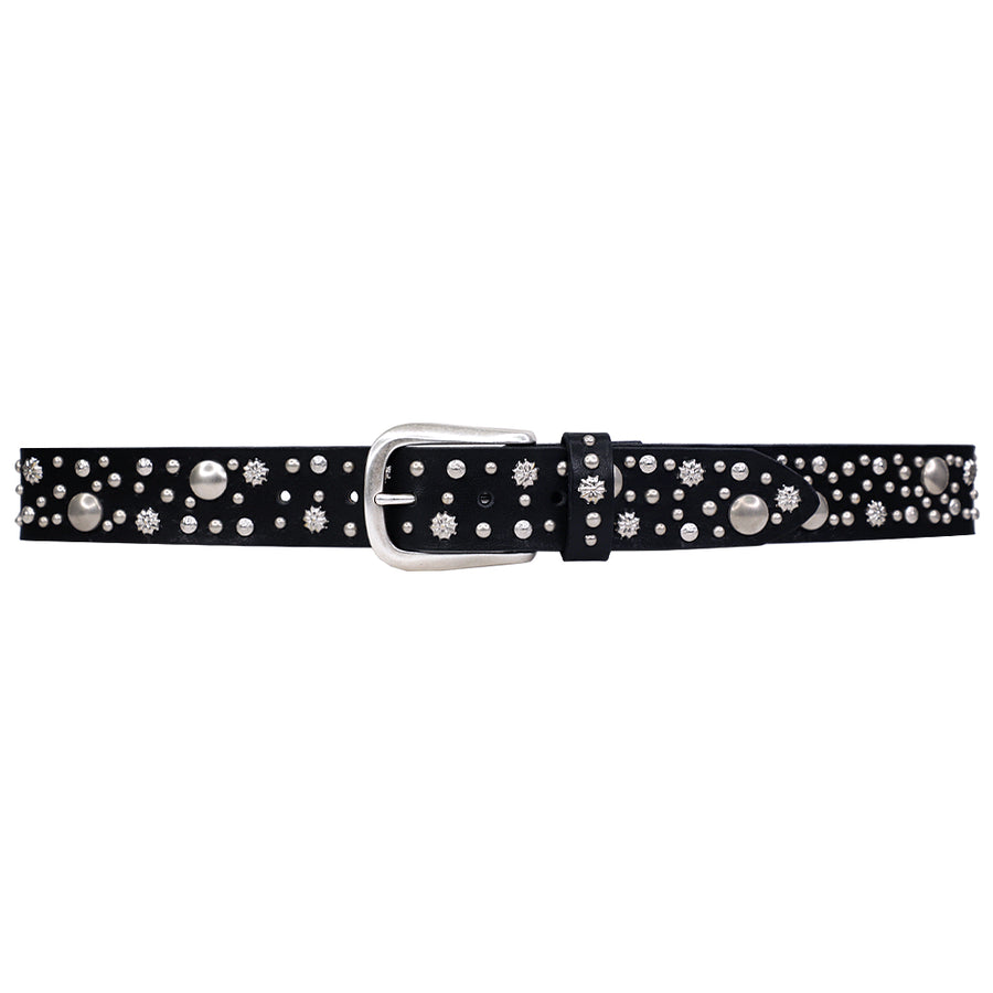 Jagger -Black Belt Silver Studs - Streets Ahead