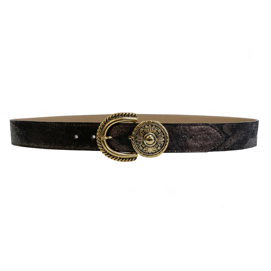 Sutton Belt - Black Shimmer Vintage Belt - Streets Ahead