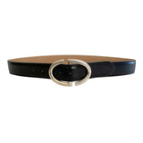 Scarlet Belt - Black Feather Edge Leather Belt - Streets Ahead