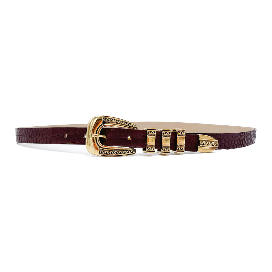 Fay - Cognac Western Gold Buckle Belt - Streets Ahead