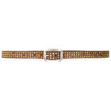 Vivian  Belt - Cognac Suede Silver Studded - Streets Ahead