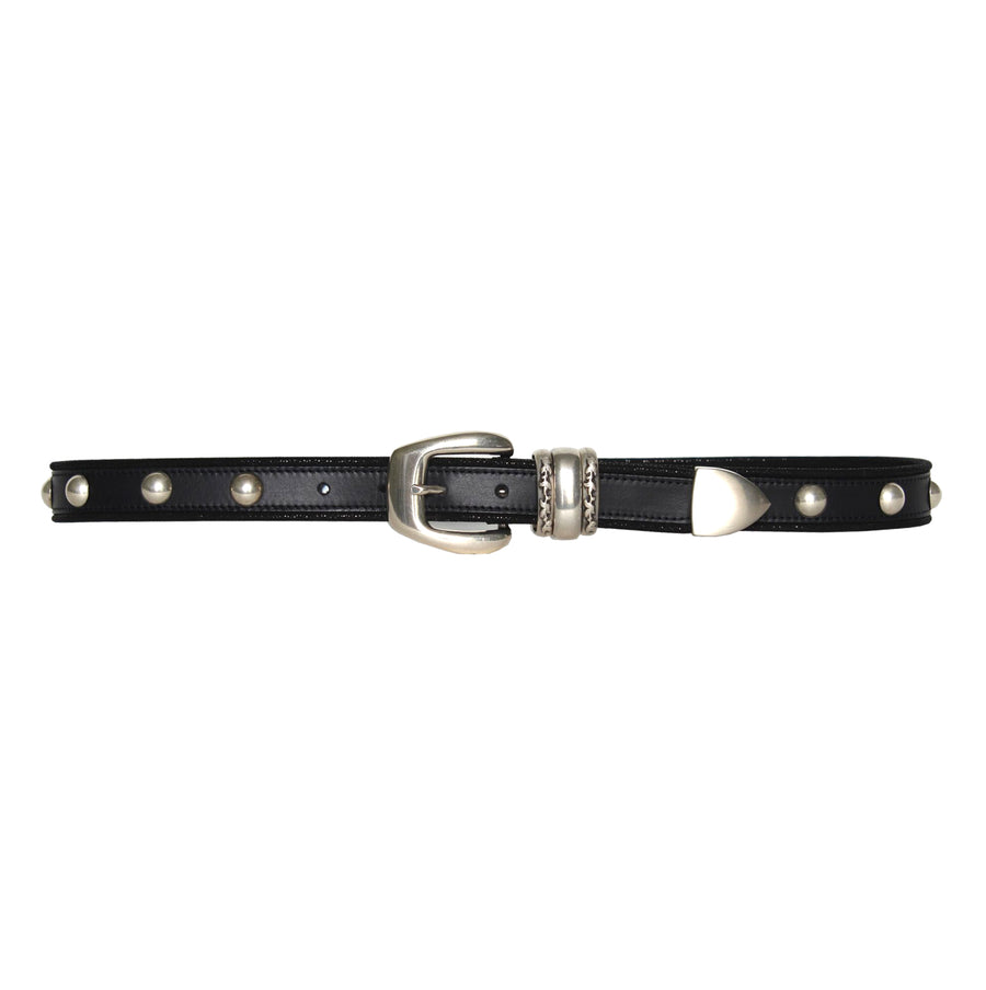 Lexi Belt - Black Studded Silver - Streets Ahead