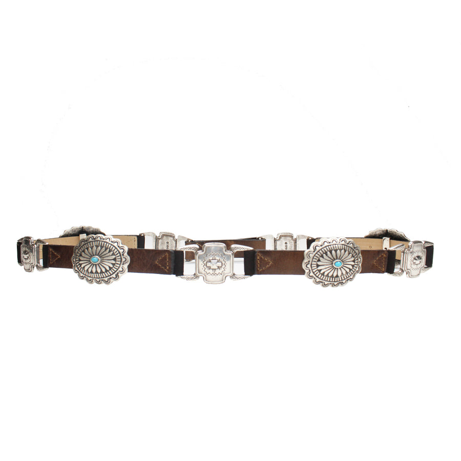 Virginie Belt - Brown Stretch Silver Conchos - Streets Ahead