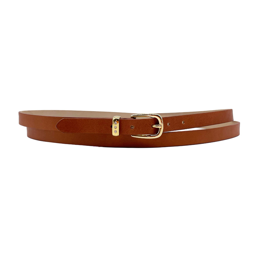 Bri Belt - Tan Smooth Leather Double Wrap - Streets Ahead