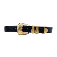Violet Belt - Black Italian Leather Belt With Detailed Violet Belt - Black Italian Leather Belt With Detailed