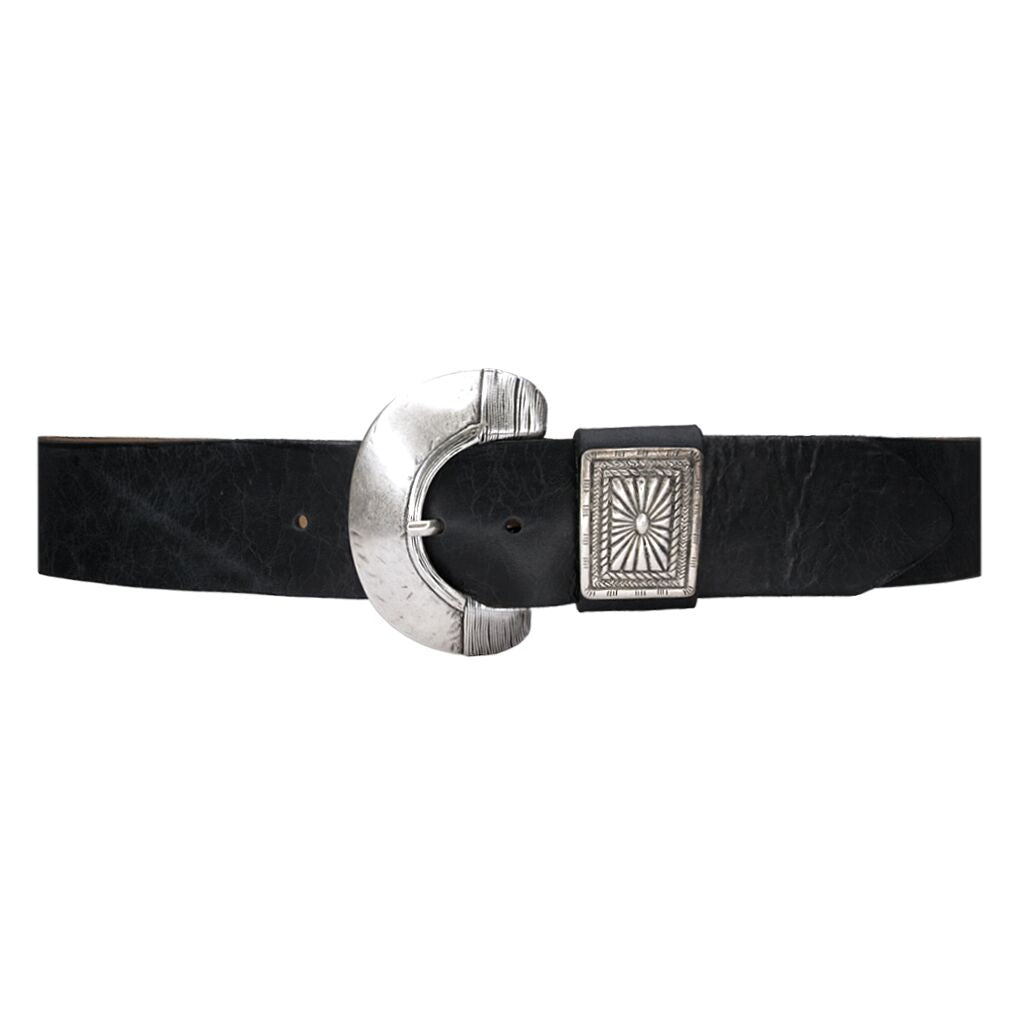 Blair Belt - Contour Black Leather Silver - Streets Ahead