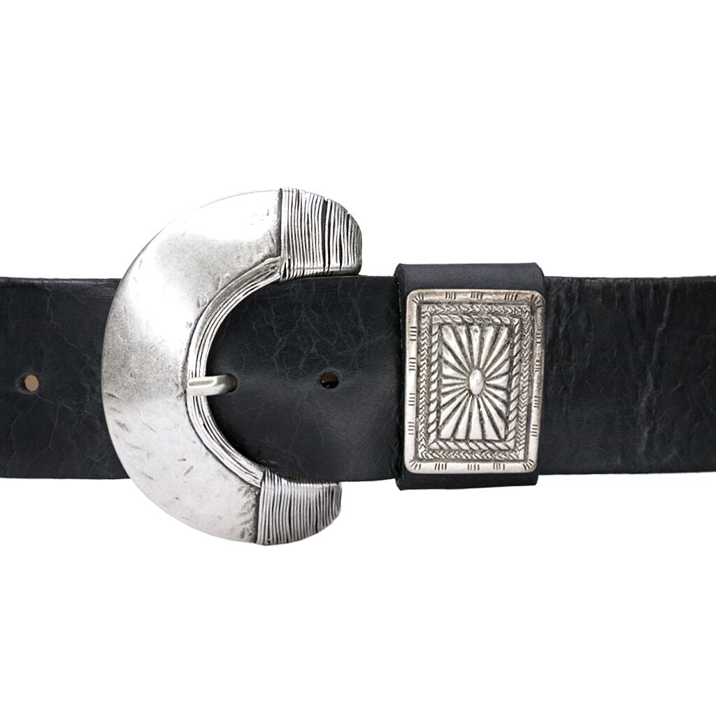 Blair Belt - Contour Black Leather Silver - Streets Ahead