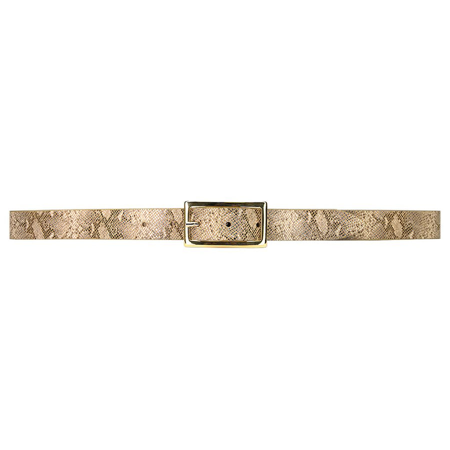 Hermine Belt - Gold Snake-Printed Leather - Streets Ahead