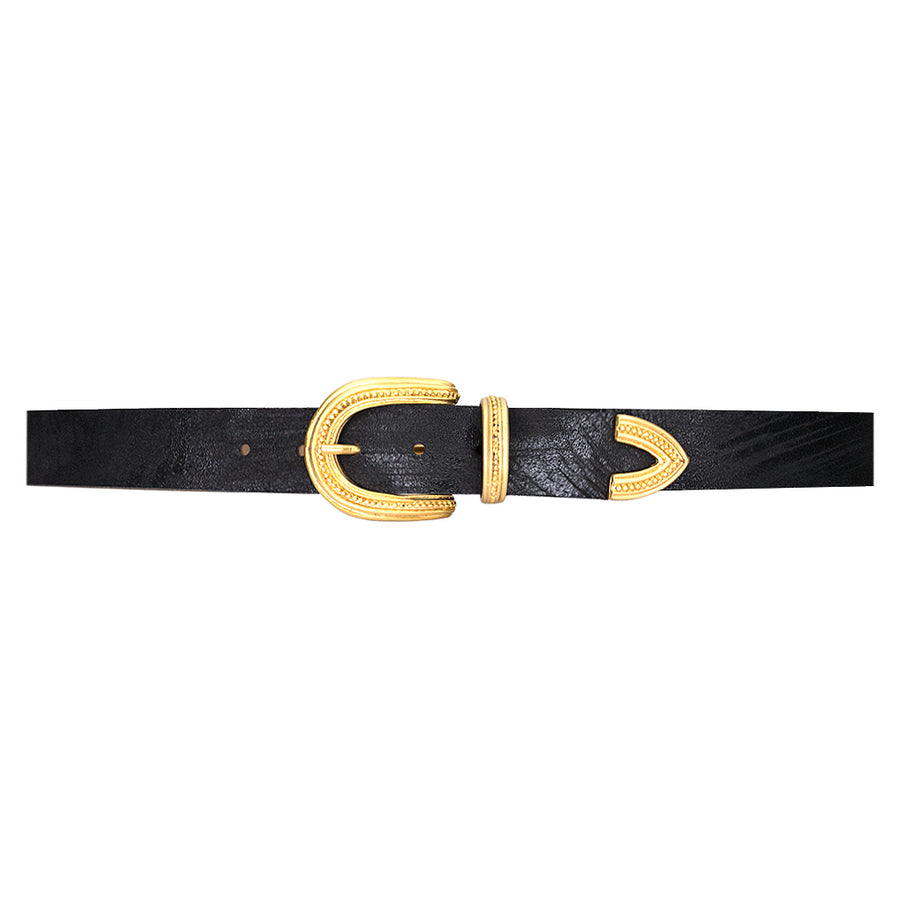 Elizabeth Belt - Black Matte Gold Vintage - Streets Ahead