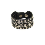 Antonia Cuff - Black Leather Silver Hardware Studs - Streets Ahead
