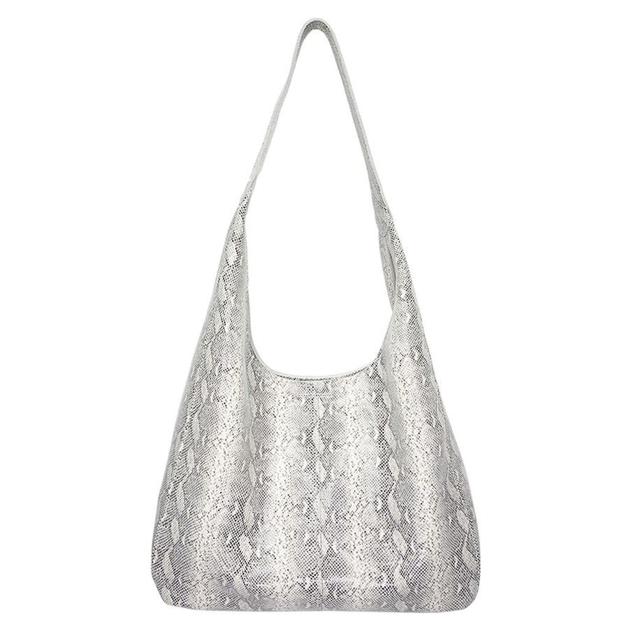 Zion Hobo - White Black Snake-Print Handbag - Streets Ahead 