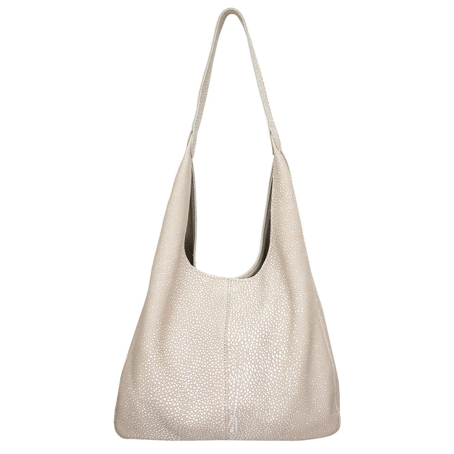 Zion Small Hobo - Ivory Stingray Print Handbag - Streets Ahead