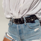 Jagger -Black Belt Silver Studs - Streets Ahead