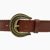 Belle Belt - Cognac Western Leather Belt - Streets Ahead