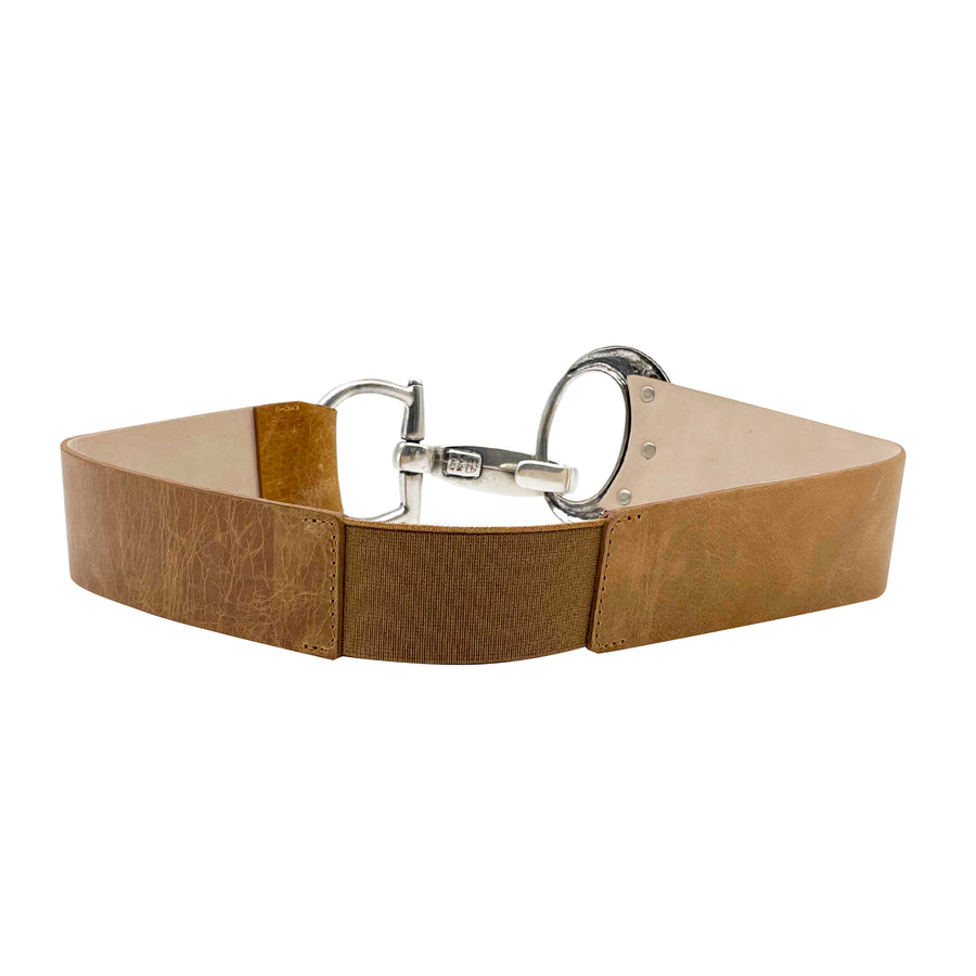 Romi - Tan Stretch Belt Silver Hardware - Streets Ahead