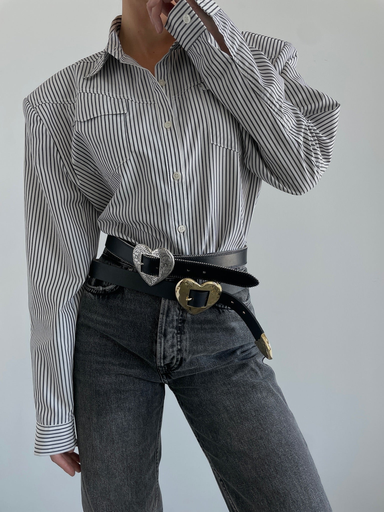 Silver Hammered Heart - Belts - StreetsAheadInc