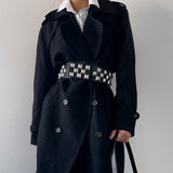 Roger Belt - Black Leather Belt Silver Pyramid Hardware - Streets Ahead