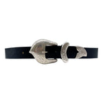 Jordan Belt - Black Leather Western Style - Streets Ahead