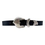 Jordan Belt - Black Leather Western Style - Streets Ahead