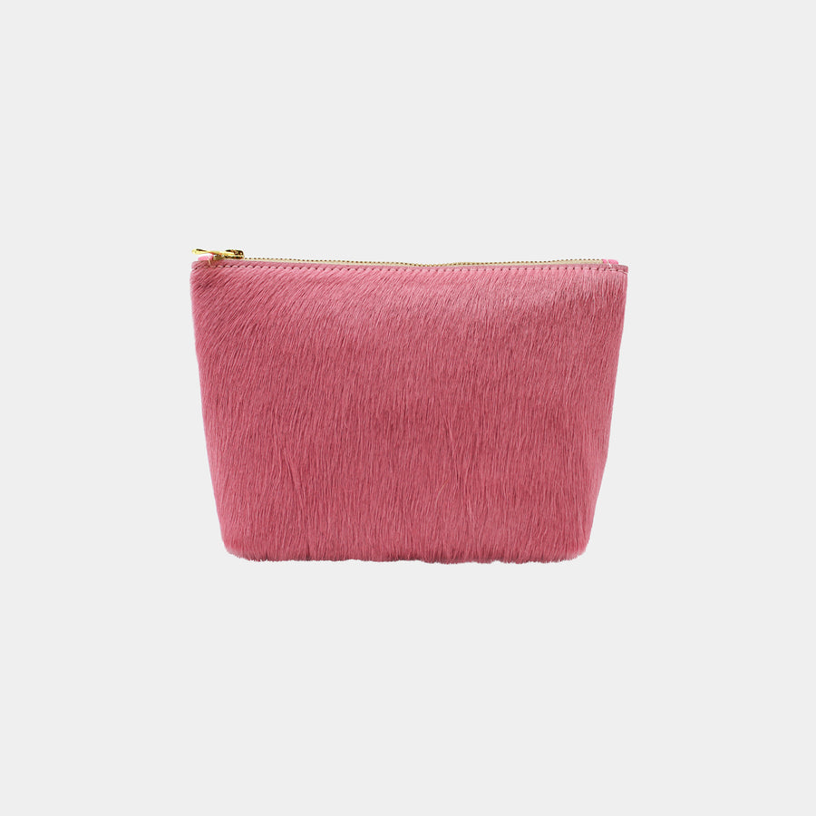 Faith - Pink Leather Makeup Bag - Streets Ahead