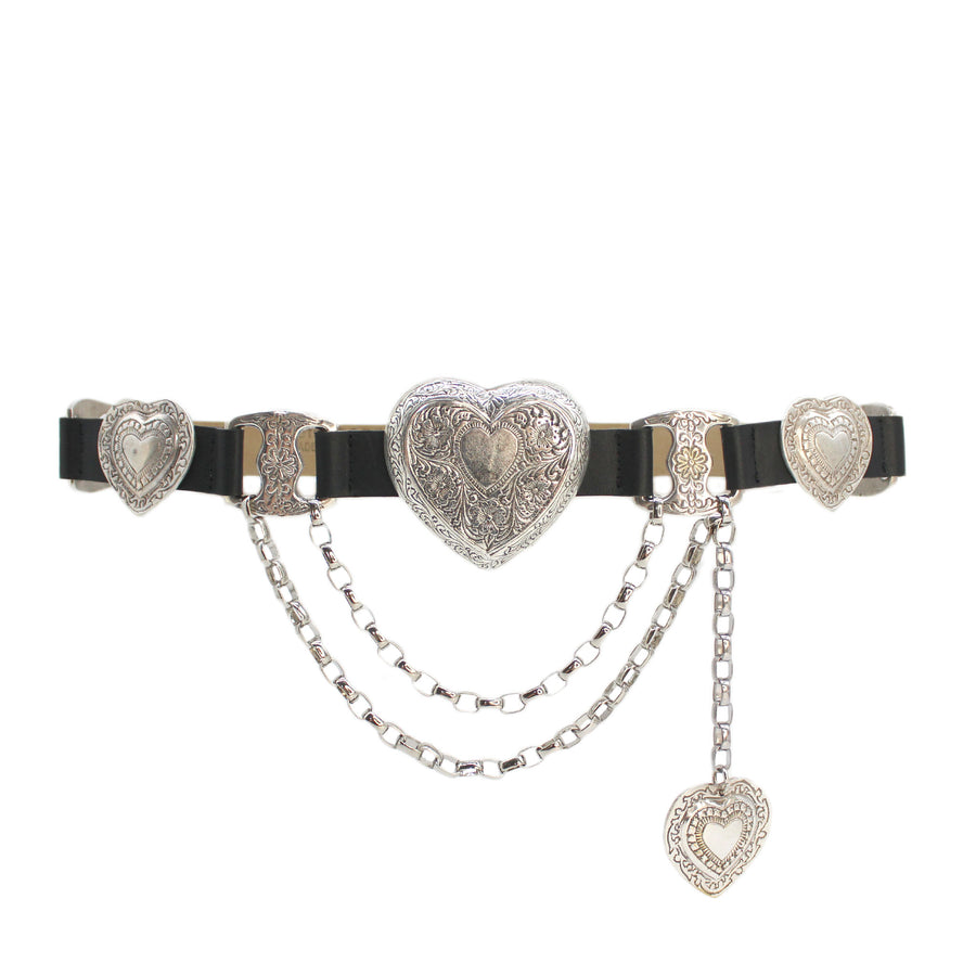 Mia Heart Belt - Silver Hardware Vintage - Streets Ahead