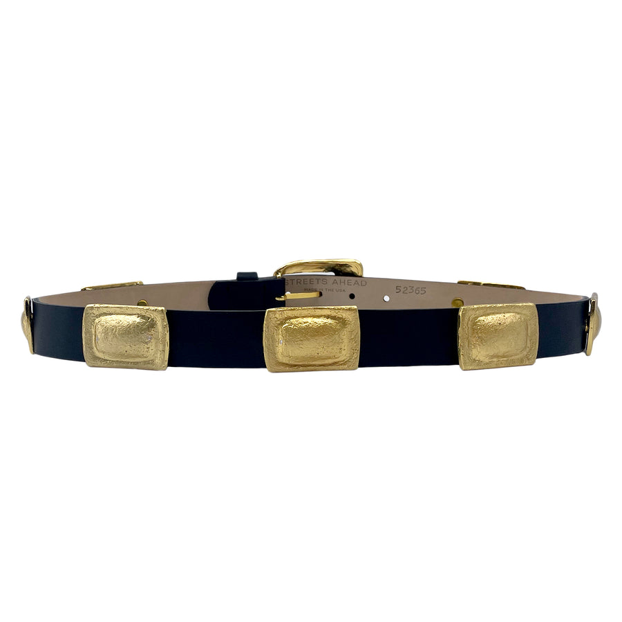 Louis Vuitton Black Checker Belt With Gold Buckle for Sale in San