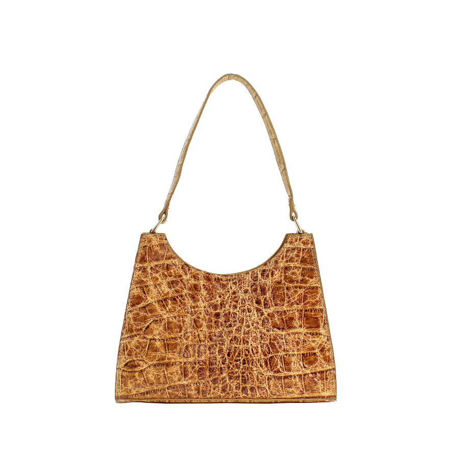 Baby Willa Croc Embossed Leather - Tan