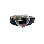 Heart Belt - Vintage Silver Heart Buckle Belt - Streets Ahead