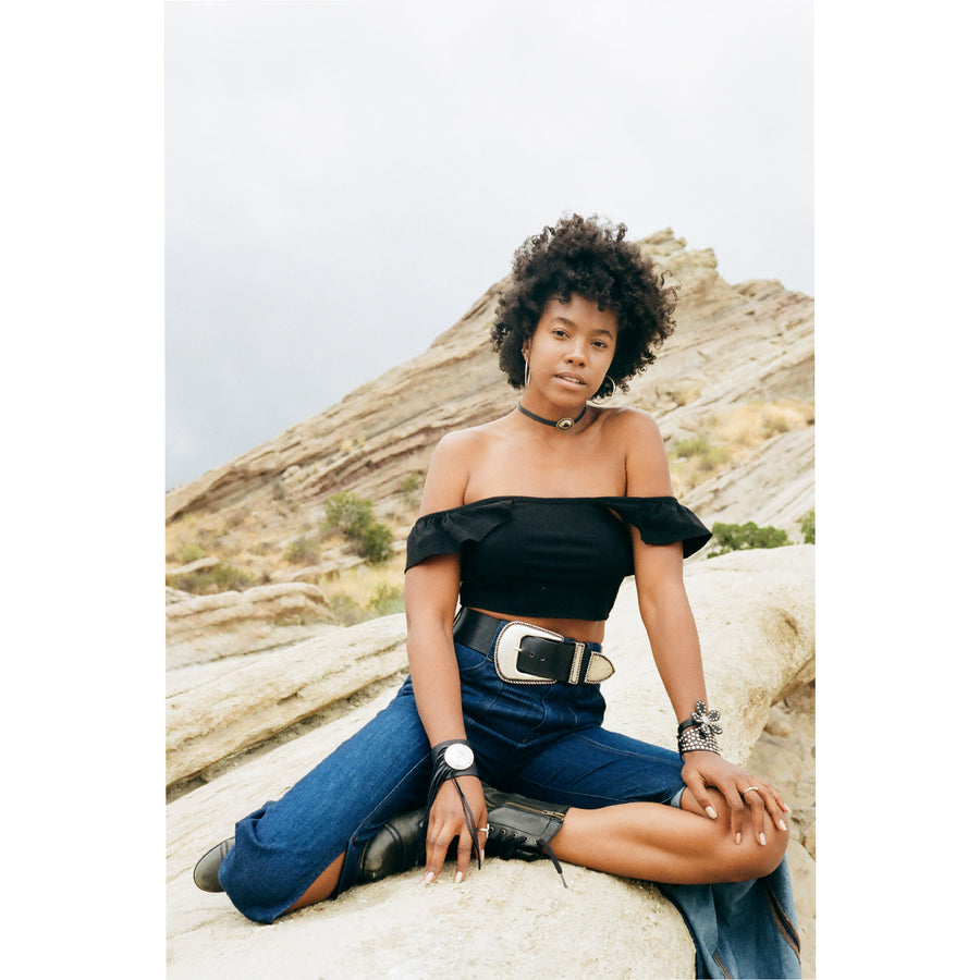 Peyton Belt - Black Silver Western - Streets Ahead