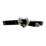 Silver Heart - Hammered Heart Buckle Belt - Streets Ahead