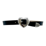 Silver Heart - Hammered Heart Buckle Belt - Streets Ahead