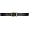 Natalia Belt in smooth black Italian leather with gold rectangular buckle, Streets Ahead
